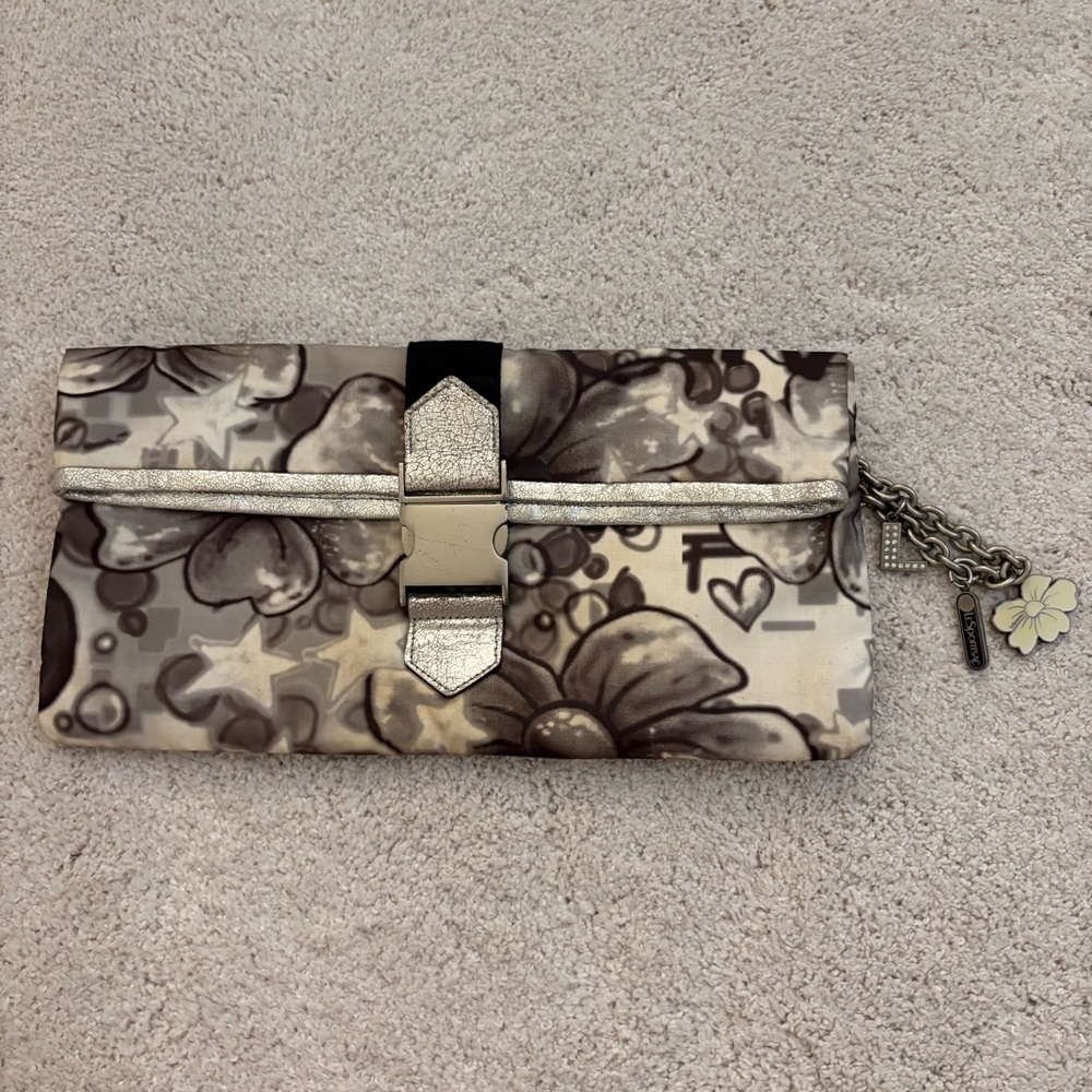 Lesportsac Floral Charm Clutch with Silver Accents
